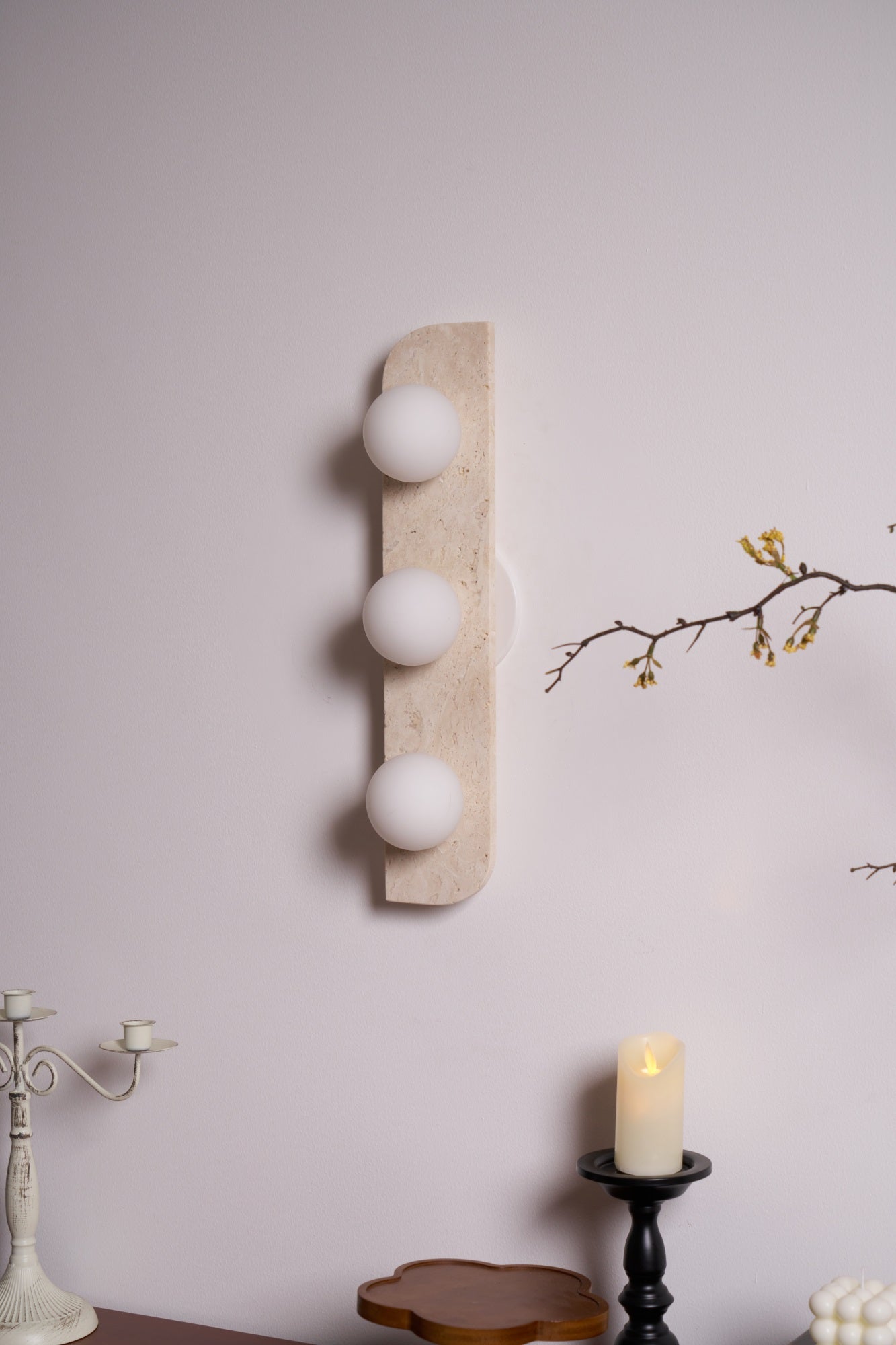 Alsilis Minimalist Travertine Wall Light - Letslighting
