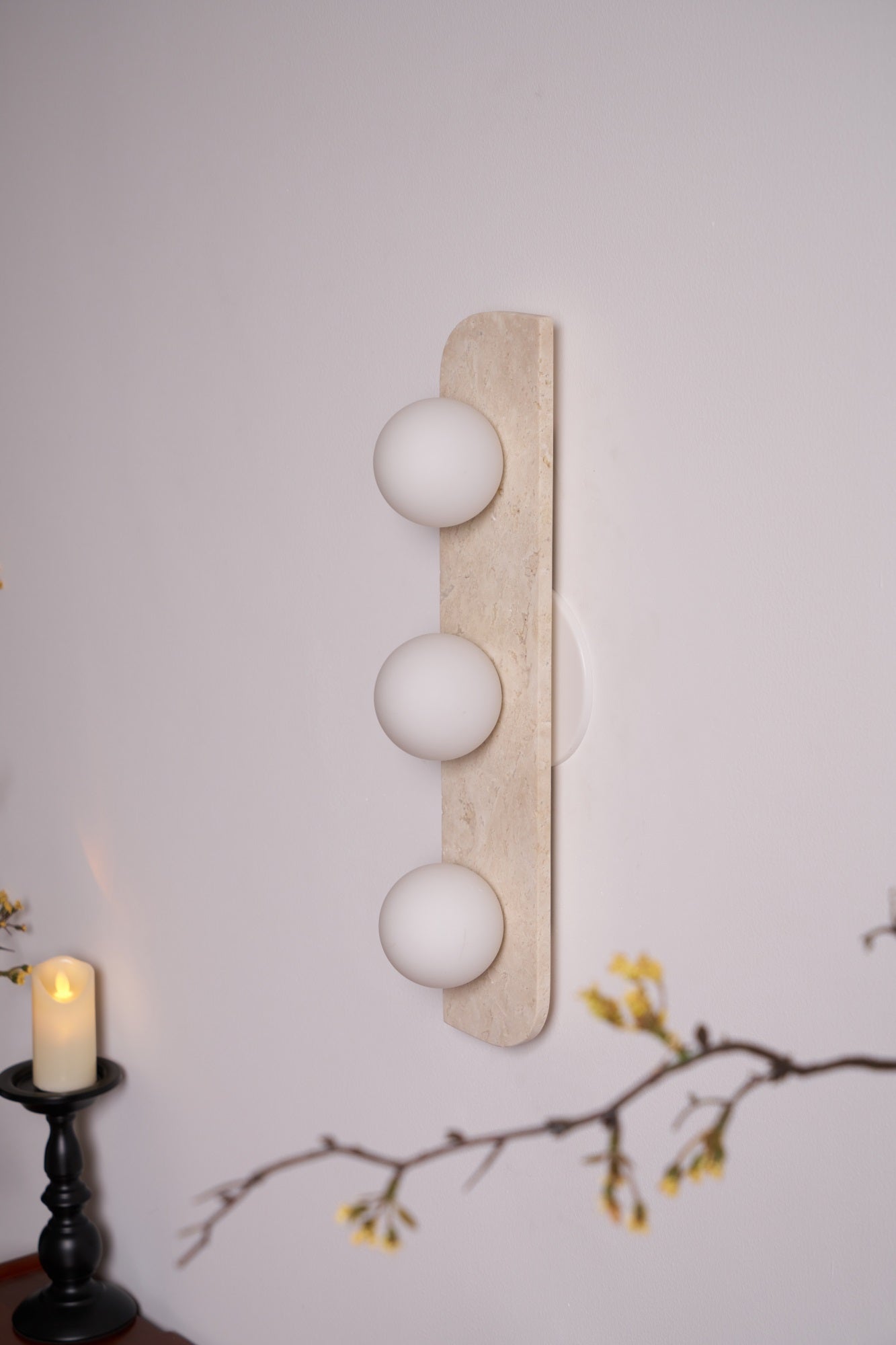 Alsilis Minimalist Travertine Wall Light - Letslighting
