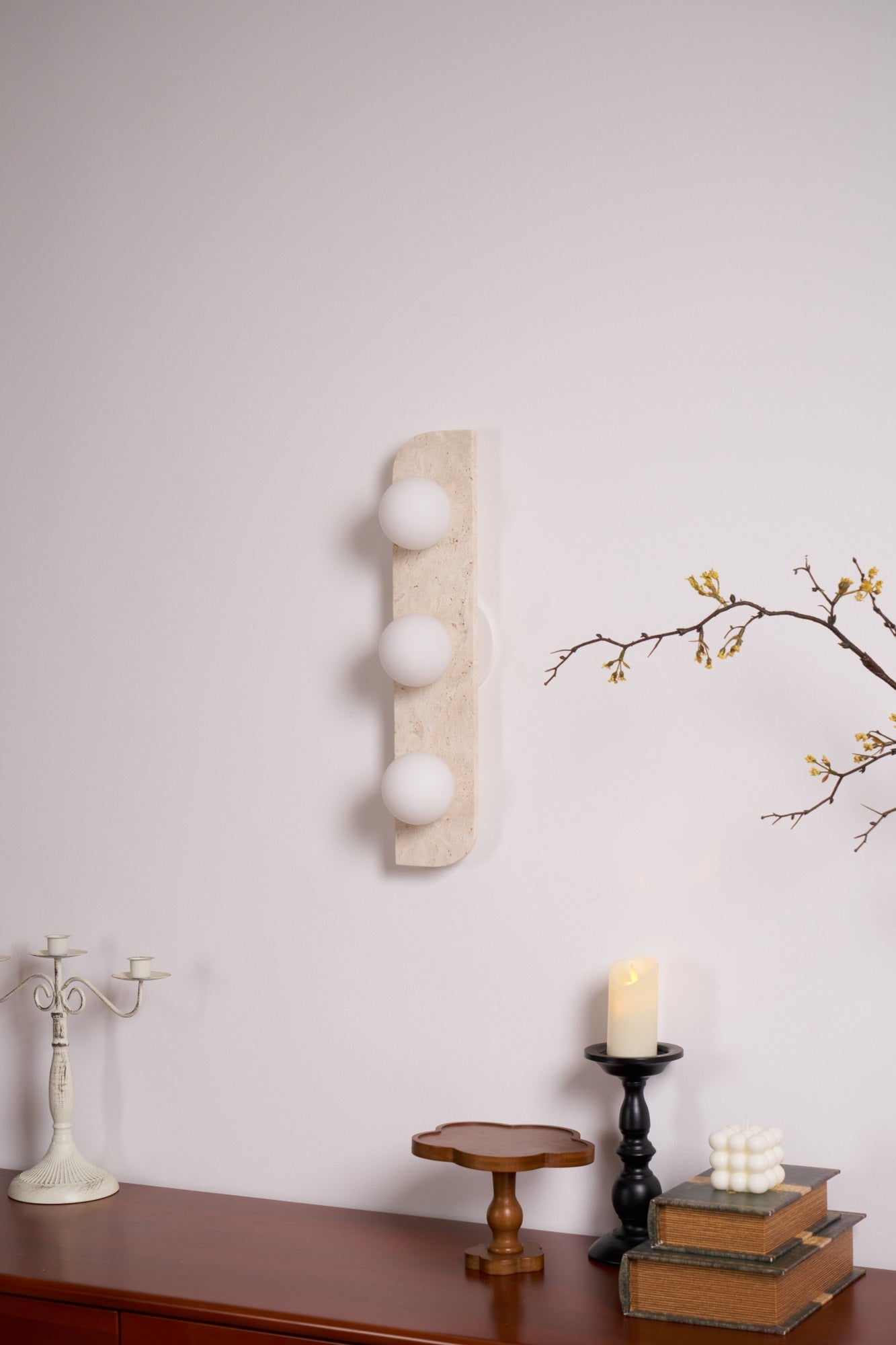 Alsilis Minimalist Travertine Wall Light - Letslighting
