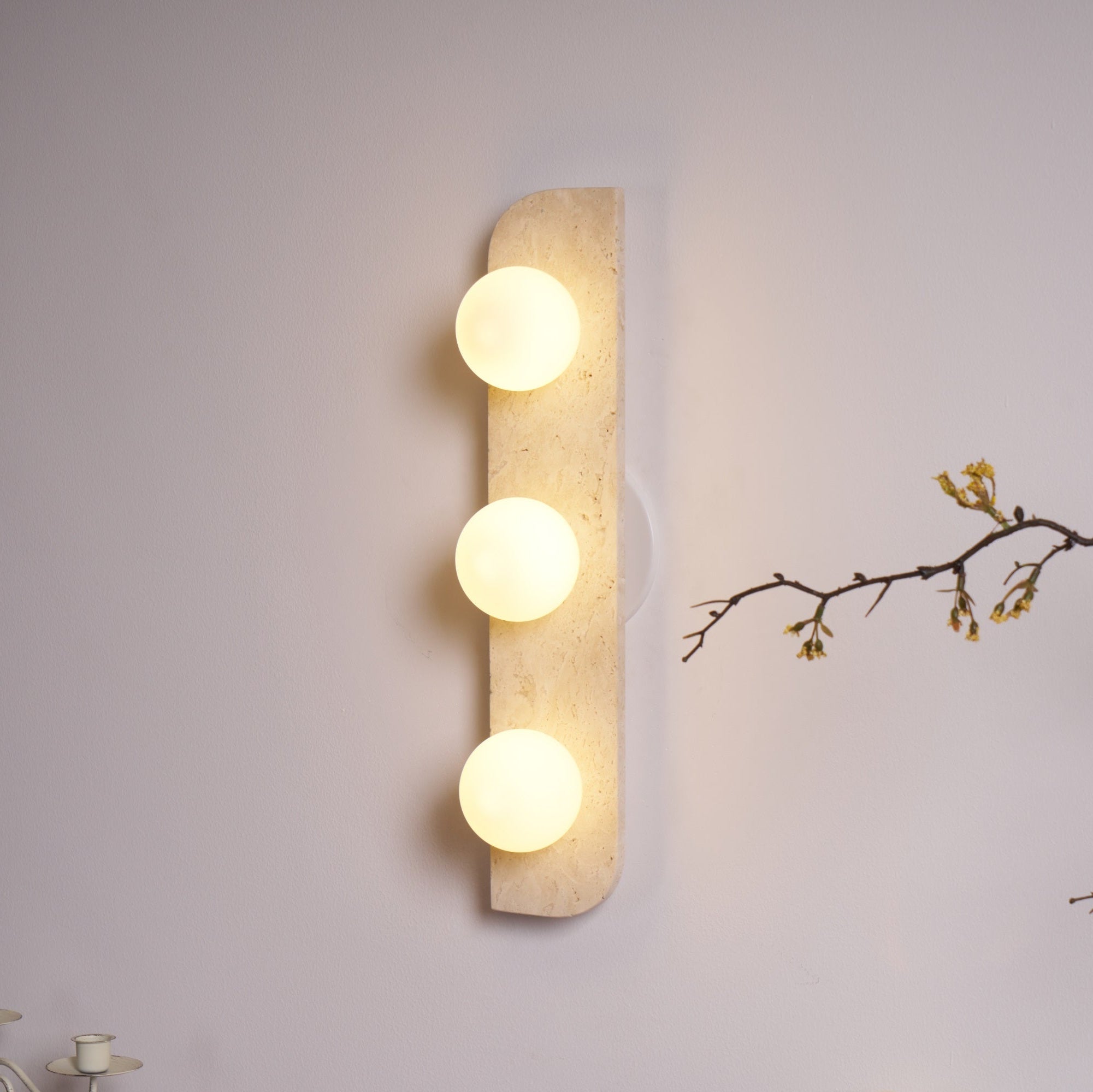 Alsilis Minimalist Travertine Wall Light - Letslighting