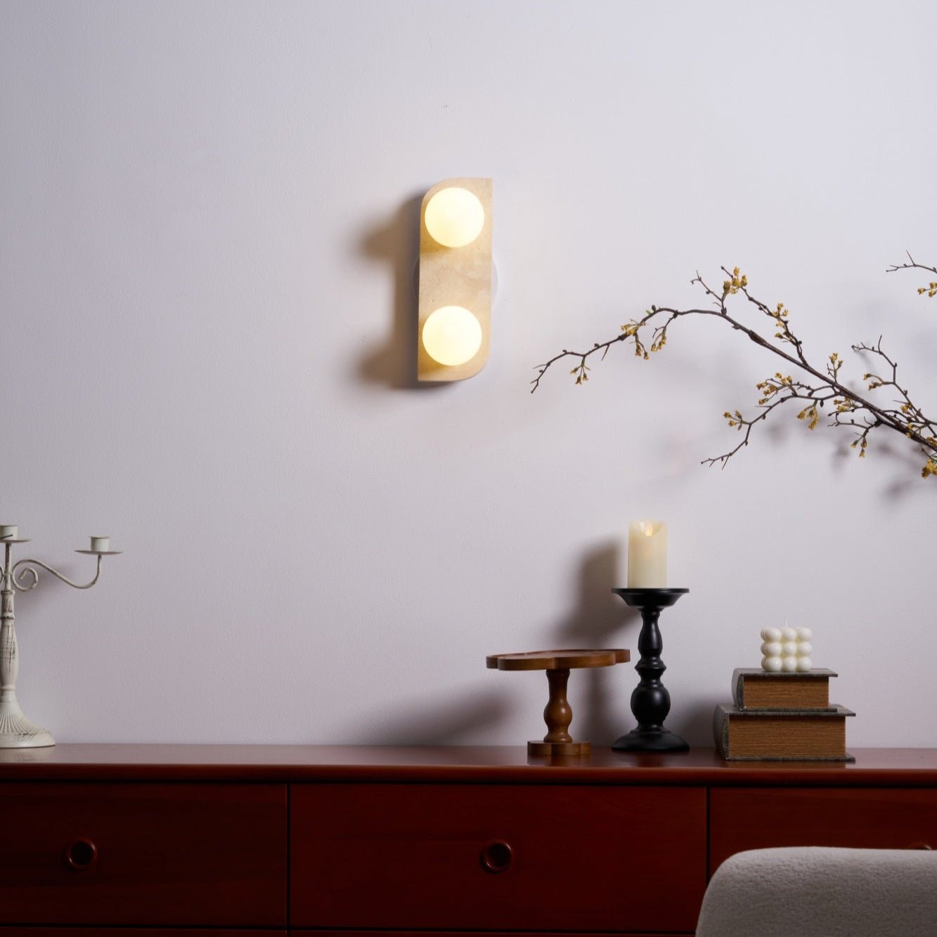 Alsilis Minimalist Travertine Wall Light - Letslighting