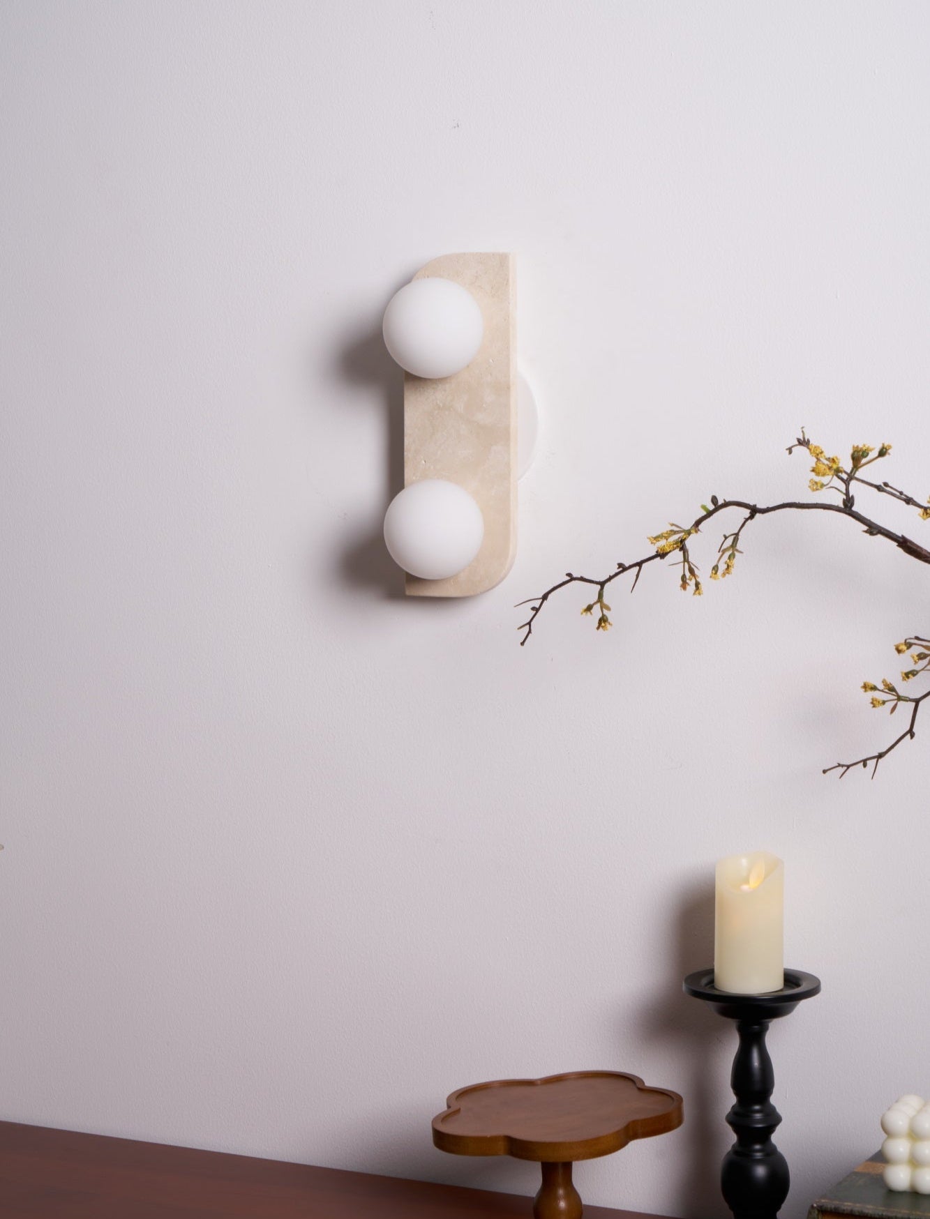 Alsilis Minimalist Travertine Wall Light - Letslighting
