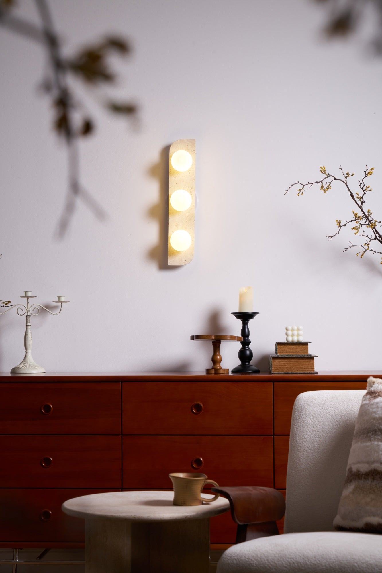 Alsilis Minimalist Travertine Wall Light - Letslighting