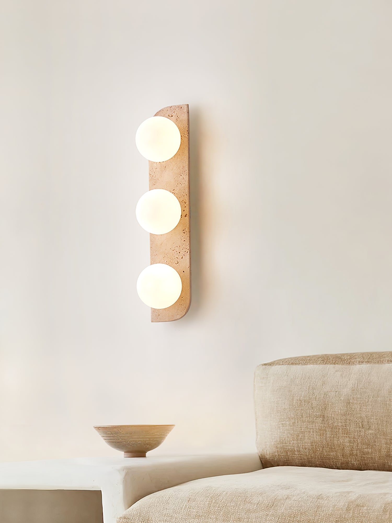 Alsilis Minimalist Travertine Wall Light - Letslighting