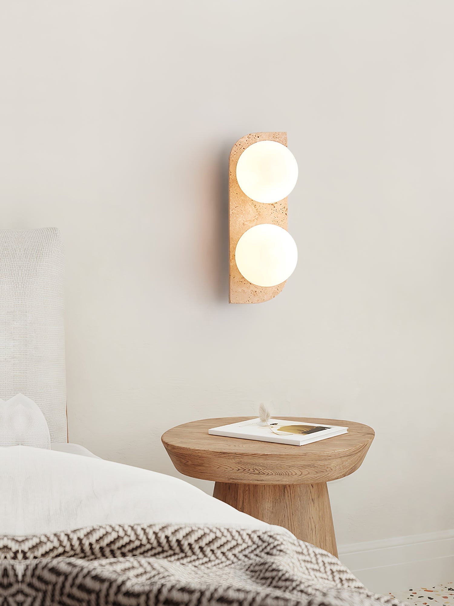 Alsilis Minimalist Travertine Wall Light - Letslighting
