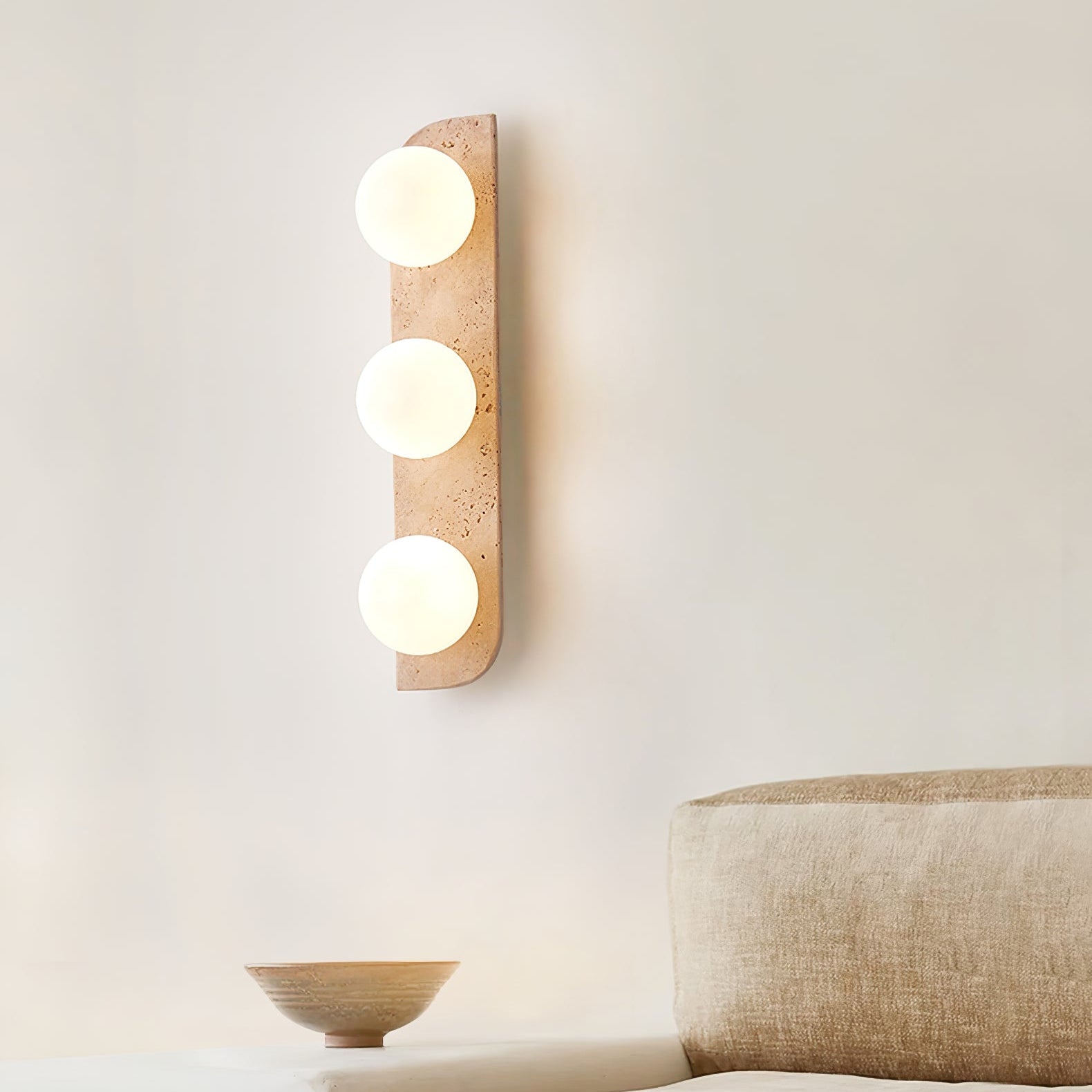 Alsilis Minimalist Travertine Wall Light - Letslighting