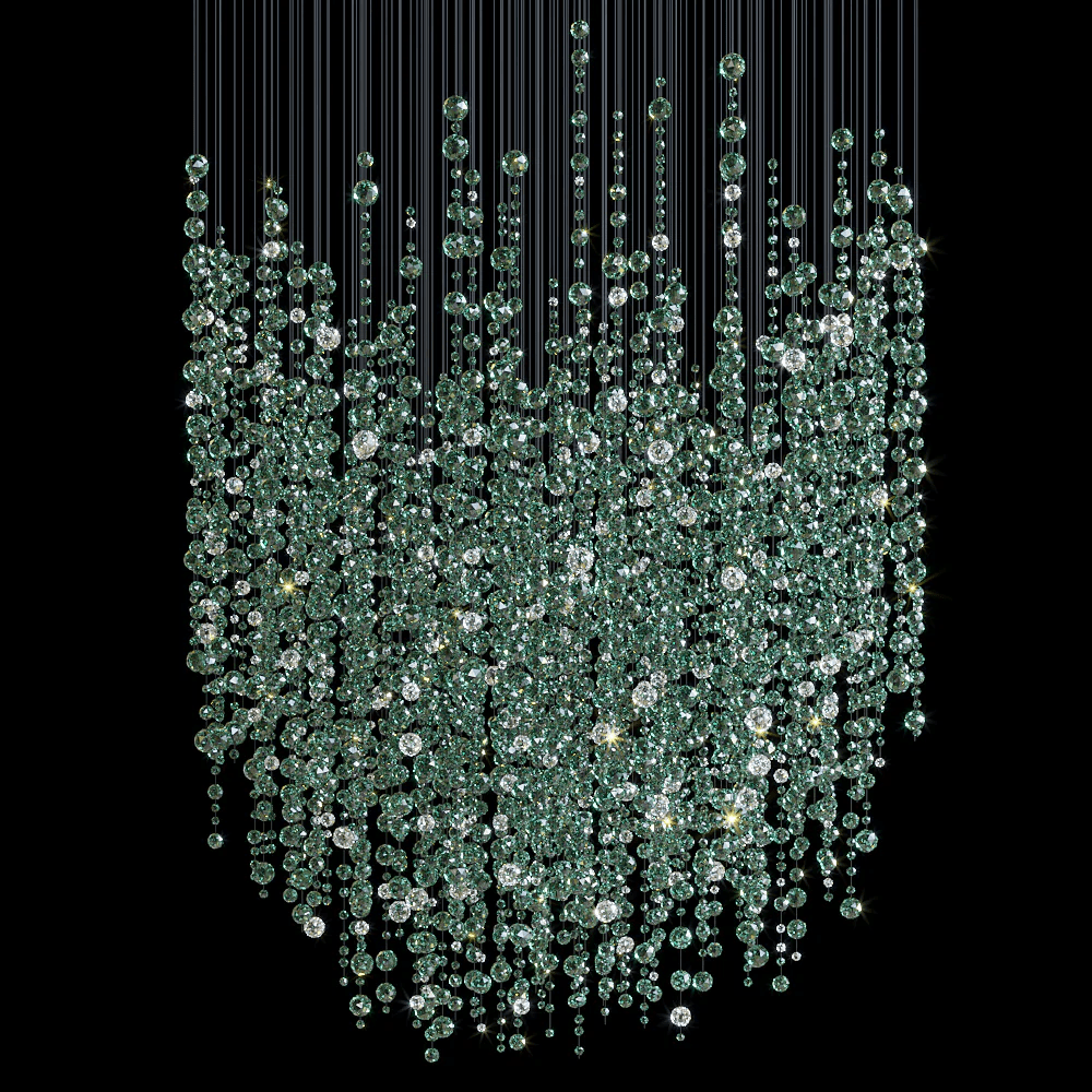 Emerald Pluie Cristal Personnalisable Lustre