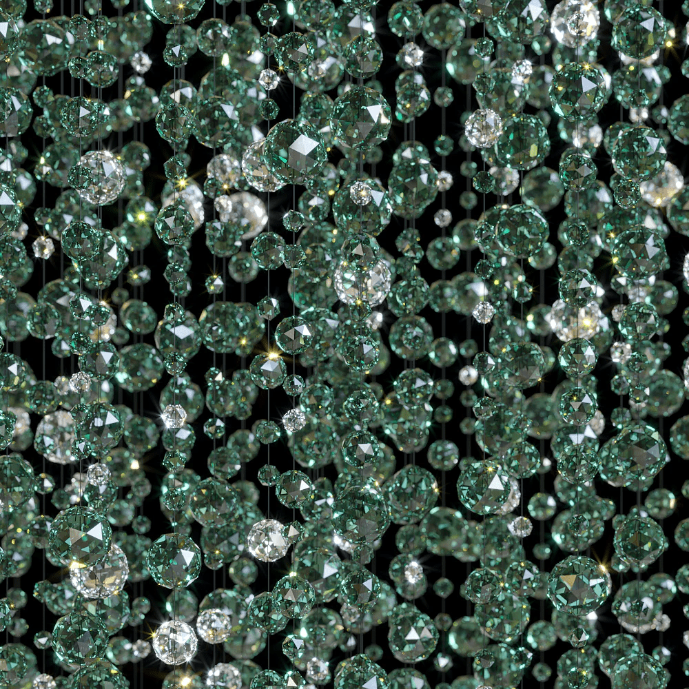 Emerald Pluie Cristal Personnalisable Lustre