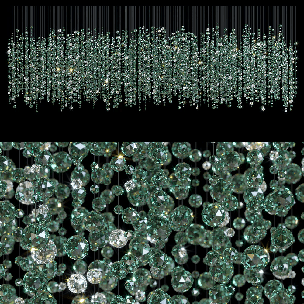 Emerald Pluie Cristal Personnalisable Lustre