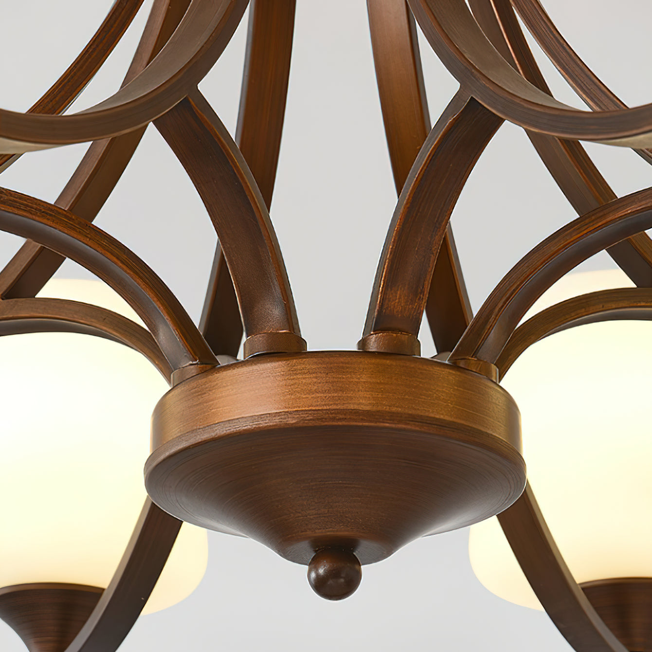 Ulrinara Postmodern Luxury Brass Glass Chandelier - Lamp Copper