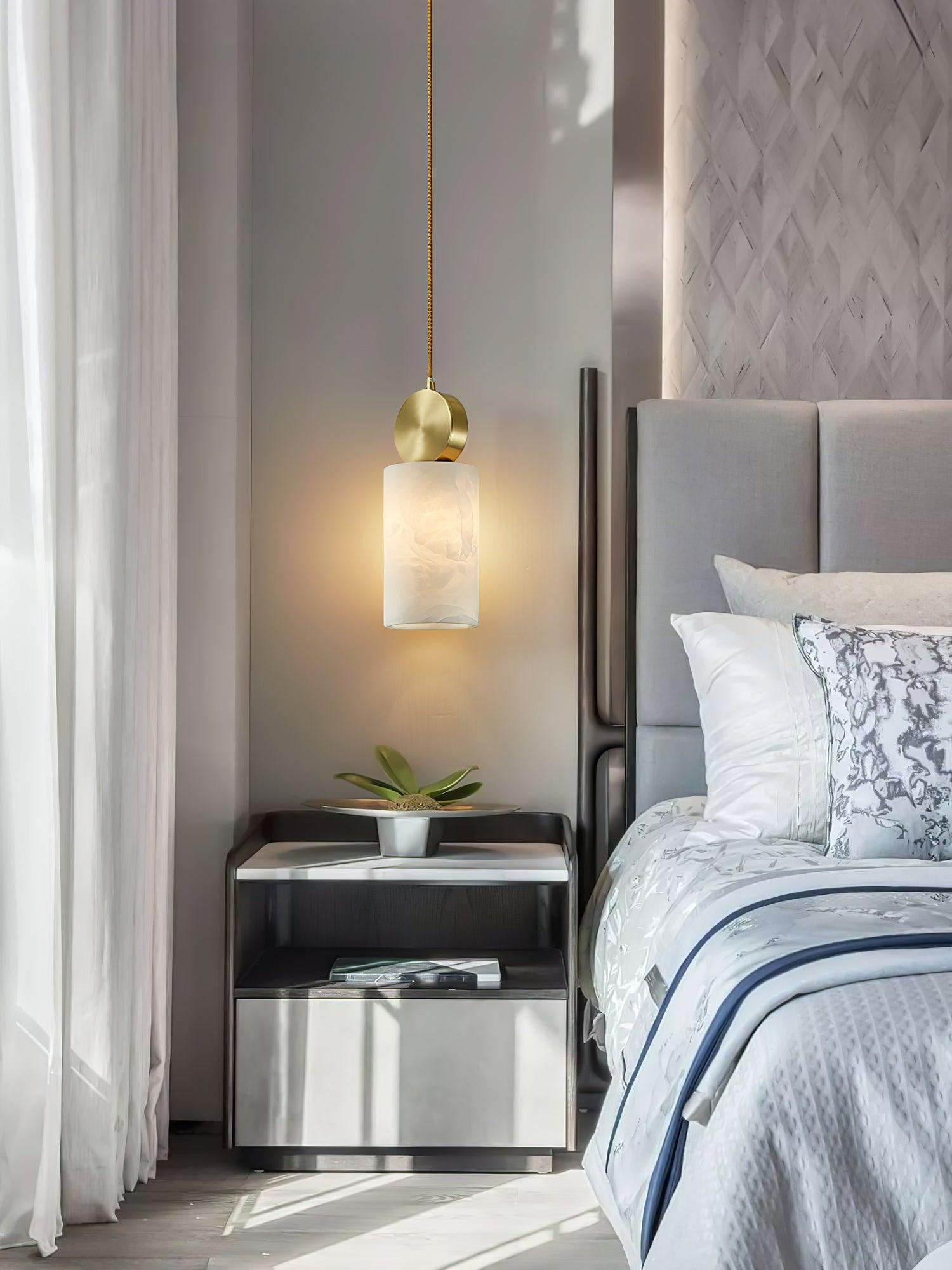 Lyrindis Cylinder Alabaster Pendant Light - Letslighting