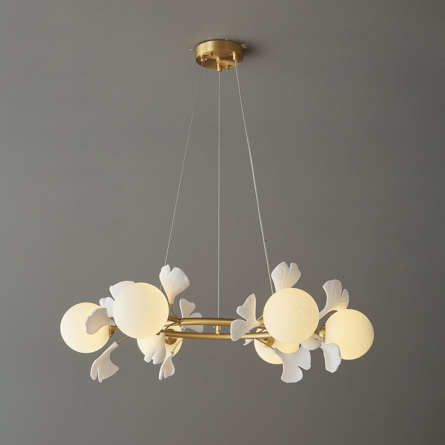 Evenielis Floral Brass Chandelier - Blowlighting