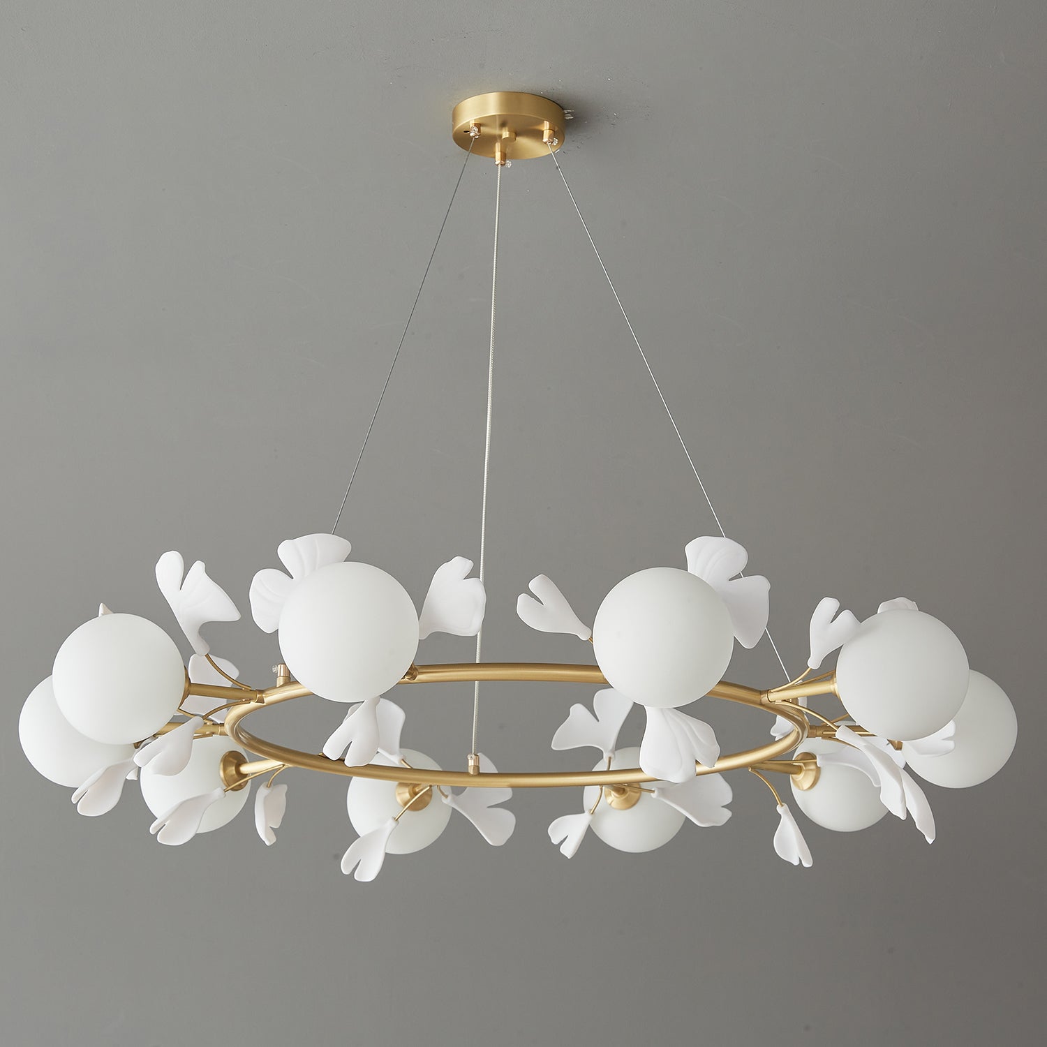 Evenielis Floral Brass Chandelier - Blowlighting
