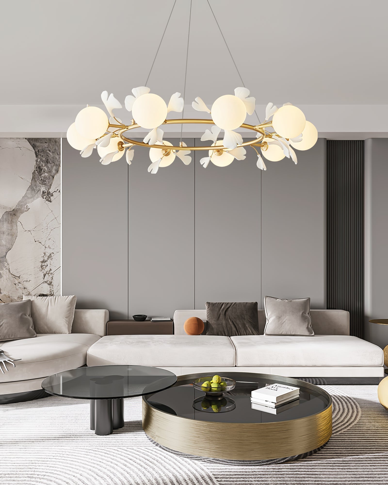 Evenielis Floral Brass Chandelier - Blowlighting