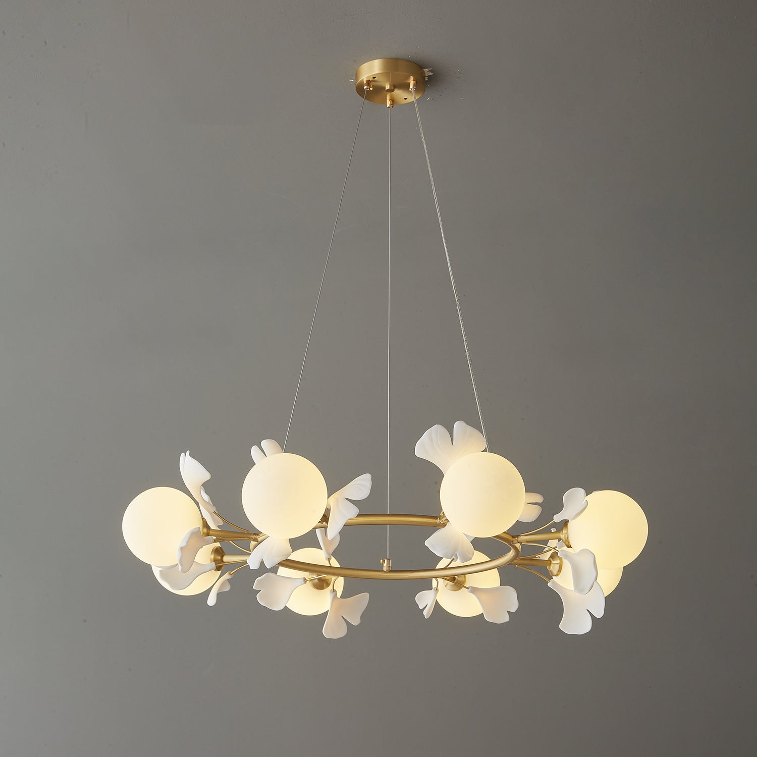 Evenielis Floral Brass Chandelier - Blowlighting