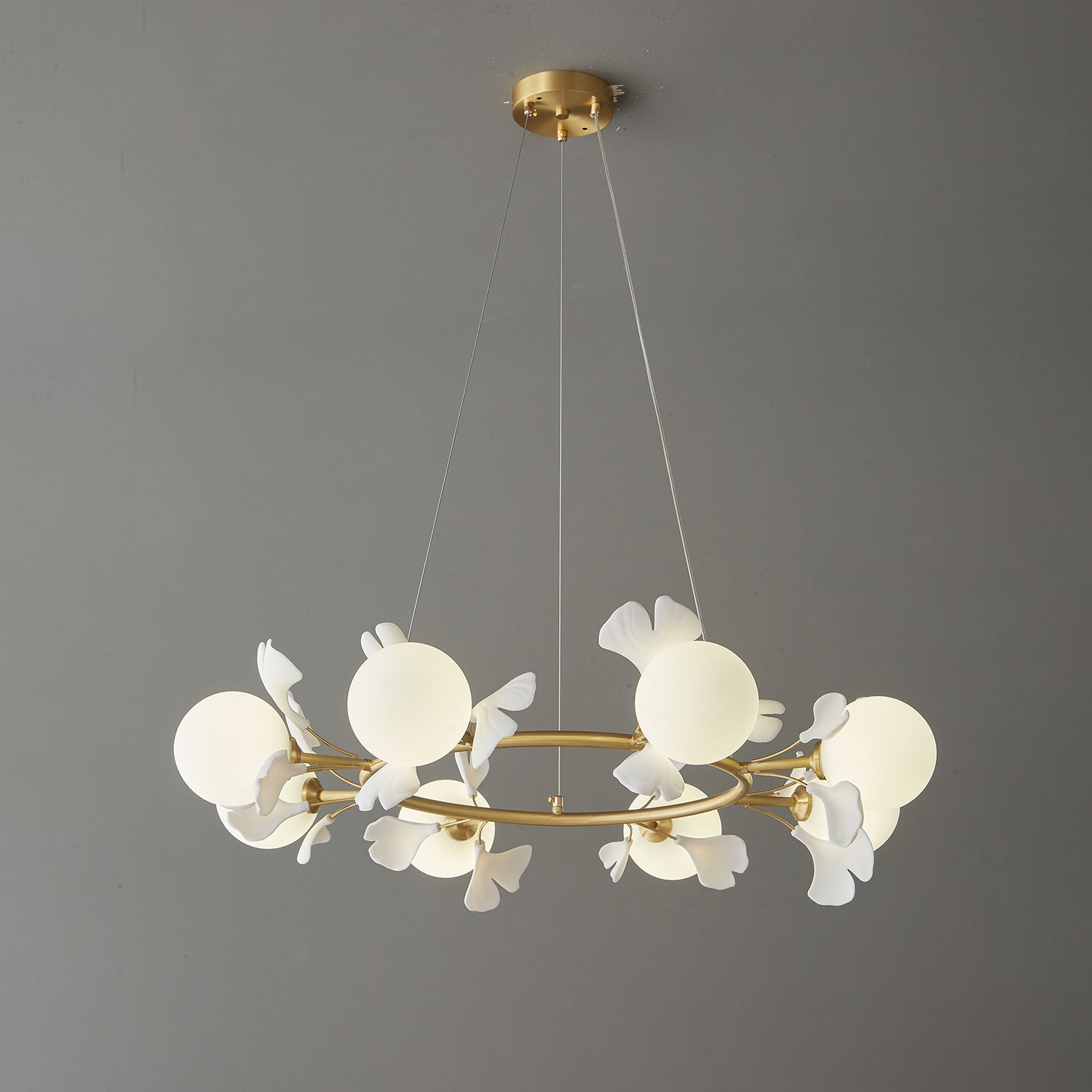 Evenielis Floral Brass Chandelier - Blowlighting
