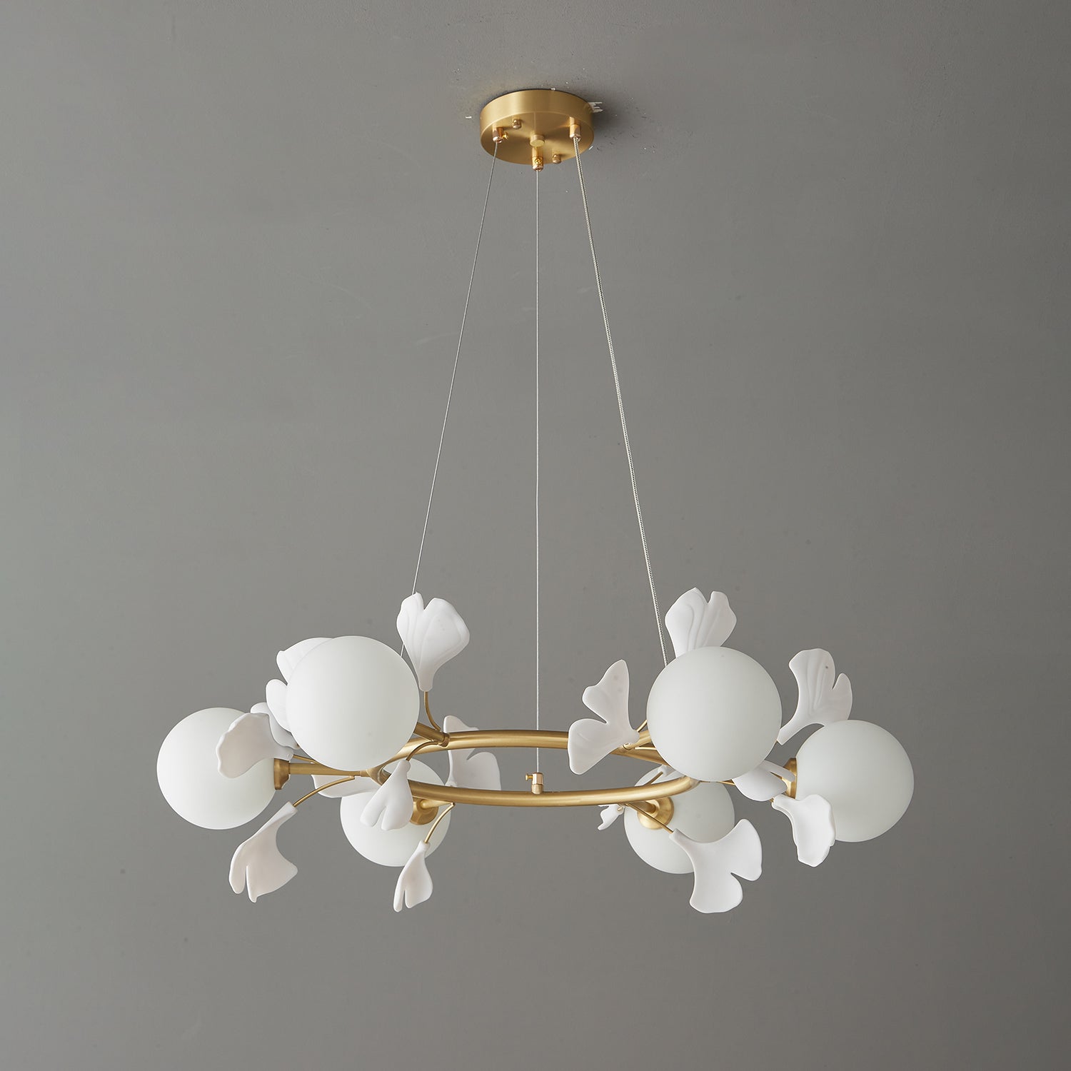 Evenielis Floral Brass Chandelier - Blowlighting