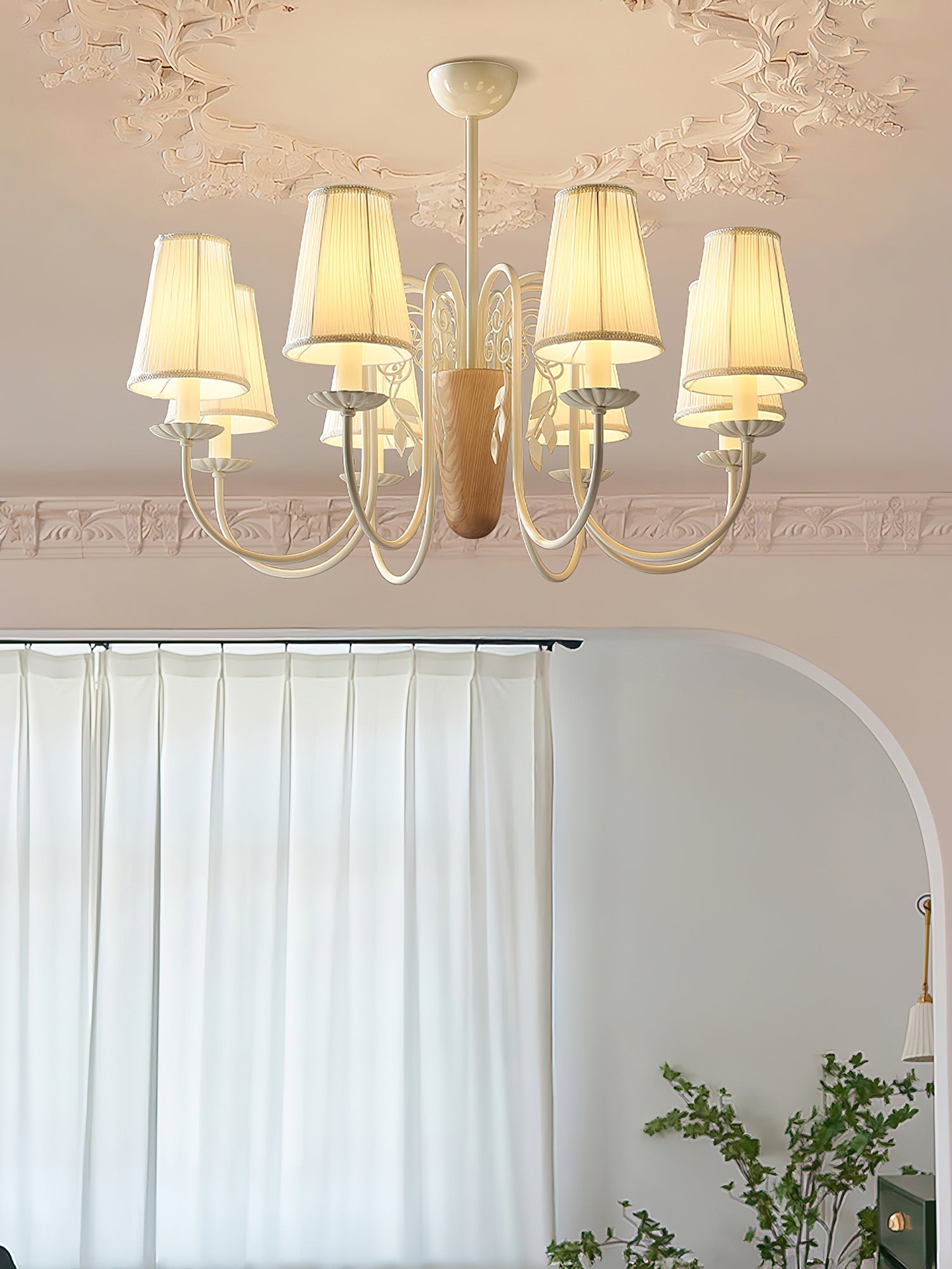 Evelora Art de luxe Métal Tissu Lustre