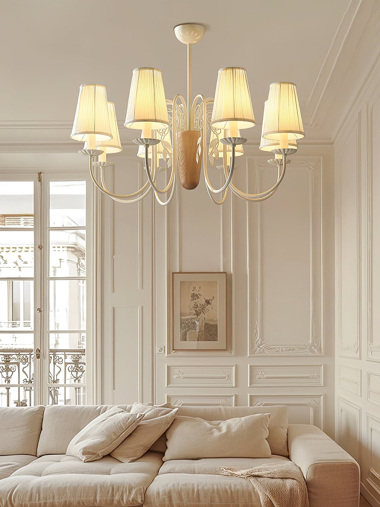 Evelora Art de luxe Métal Tissu Lustre