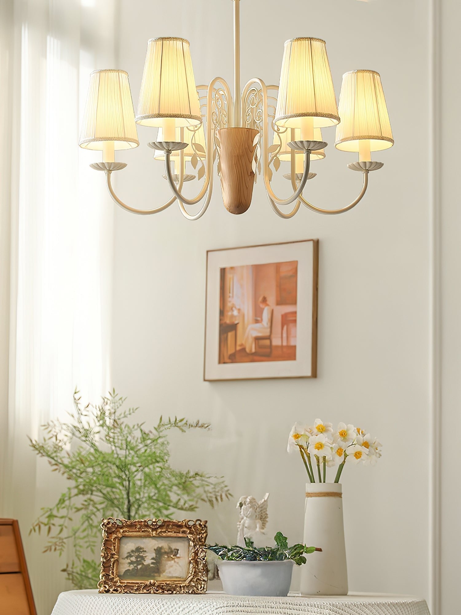 Evelora Art de luxe Métal Tissu Lustre