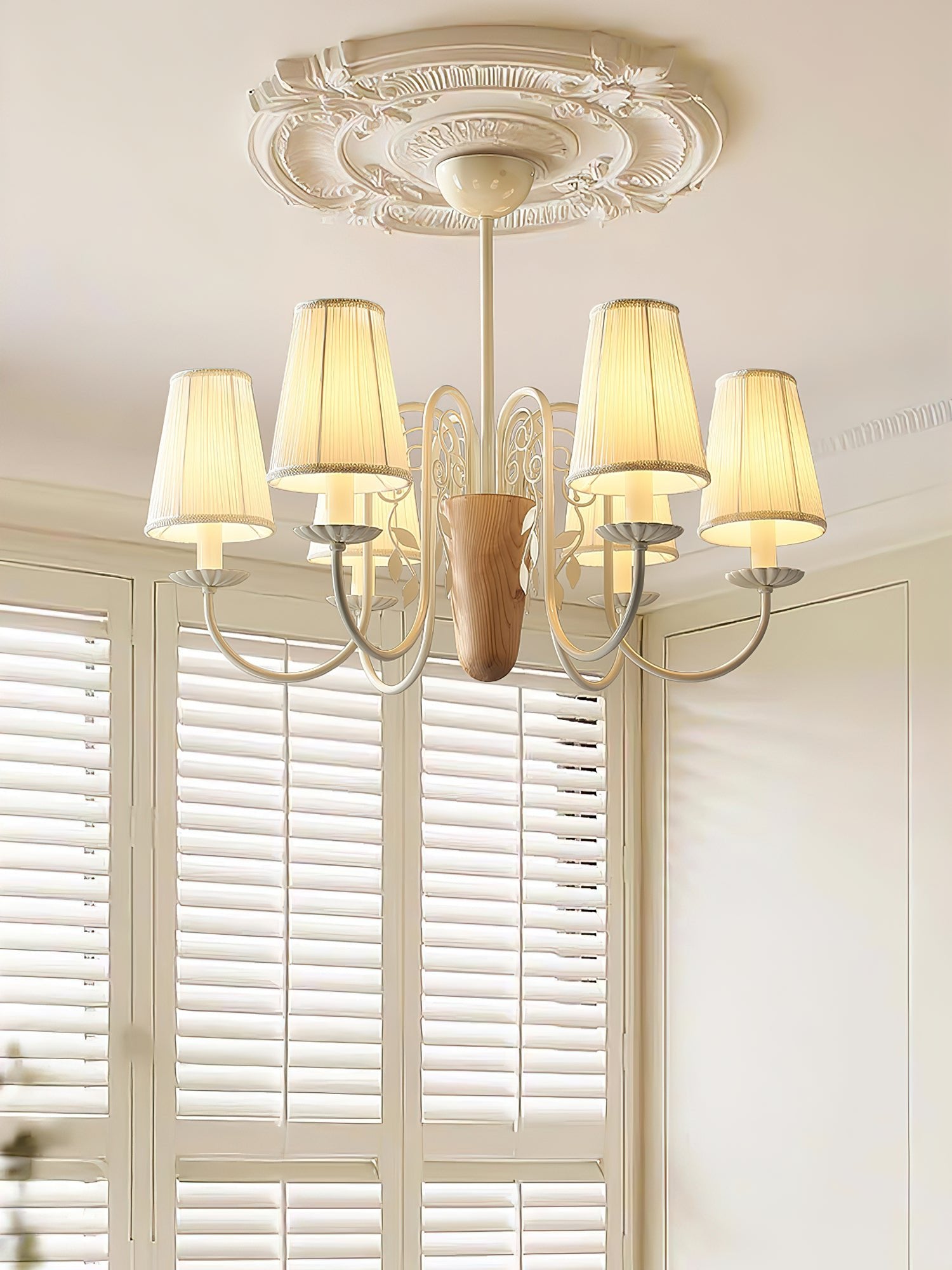 Evelora Art de luxe Métal Tissu Lustre