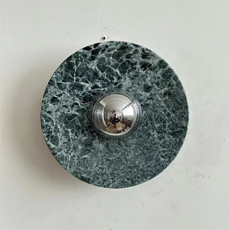 Evvarel Modern Minimalist Green Marble Metal Sconce Wall Lamp - Lamp Copper