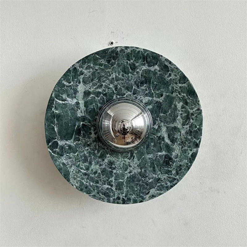 Evvarel Modern Minimalist Green Marble Metal Sconce Wall Lamp - Lamp Copper