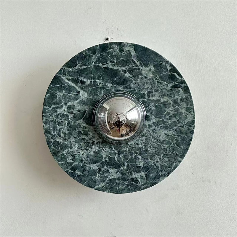 Evvarel Modern Minimalist Green Marble Metal Sconce Wall Lamp - Lamp Copper