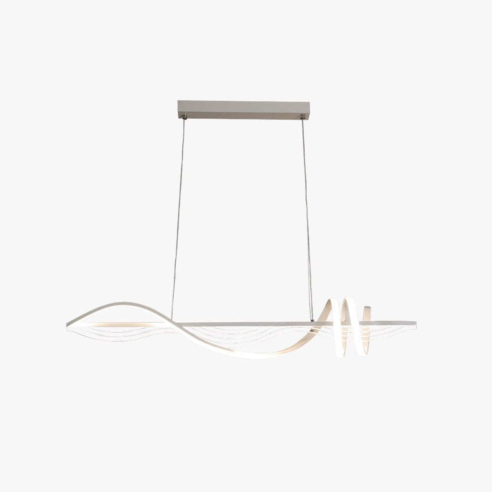 Arisha Style Géométrique Contemporain Linéaire Métal Suspension Blanc/Noir