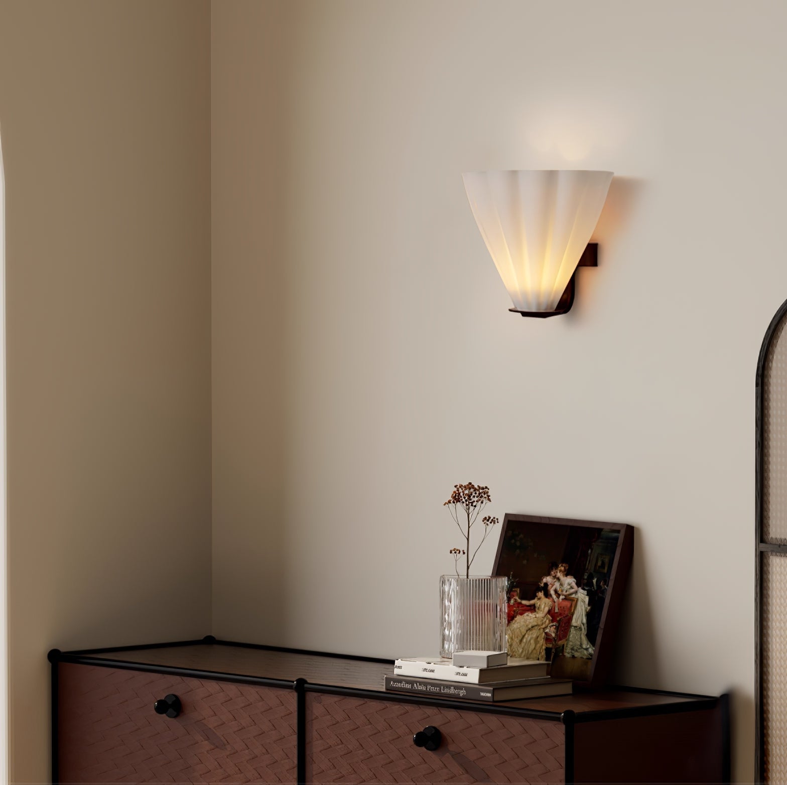 Fan Moderne Minimaliste Verre Applique Murale