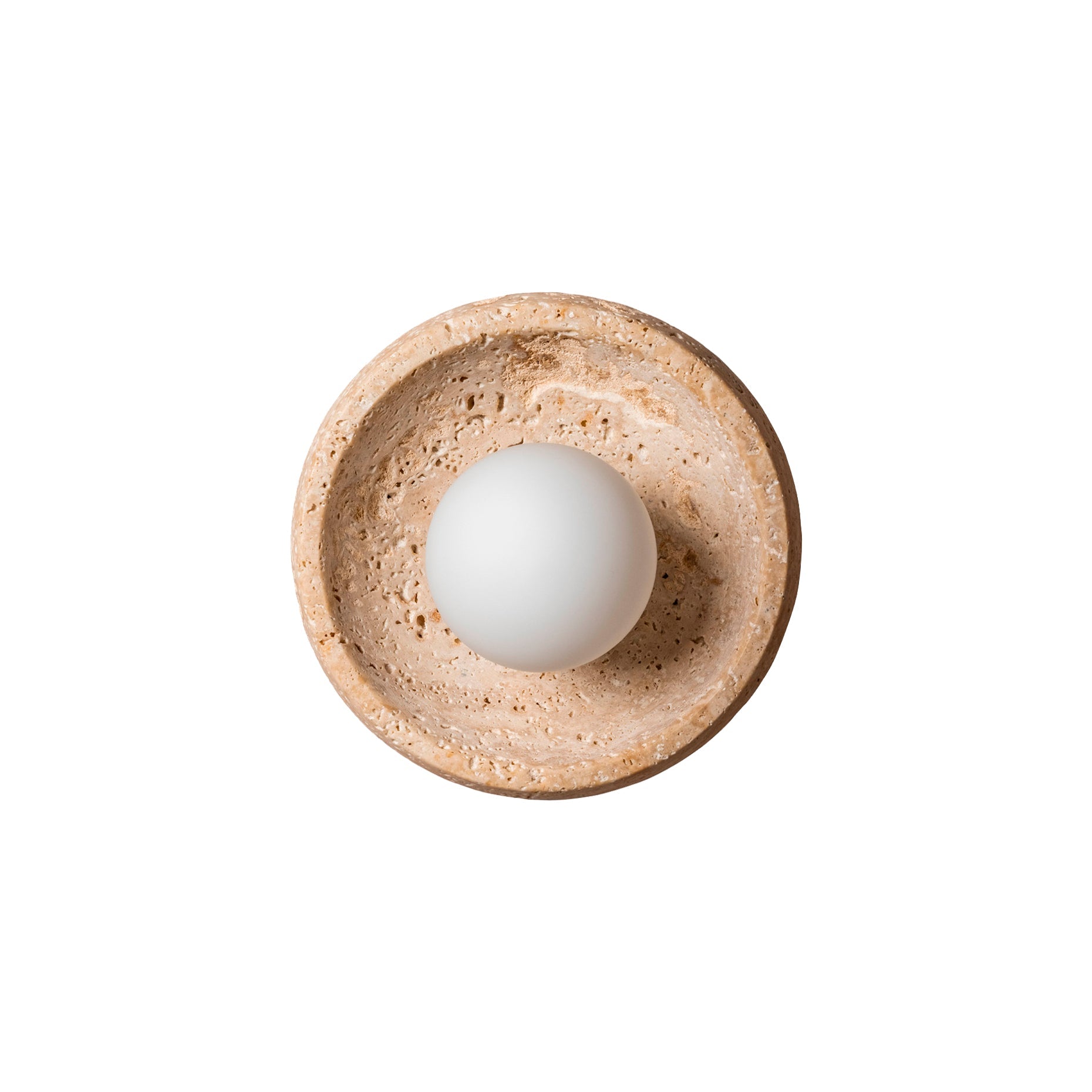 Umirus Modern Minimalist Beige Glass Travertine Wall Lamp - Lamp Copper
