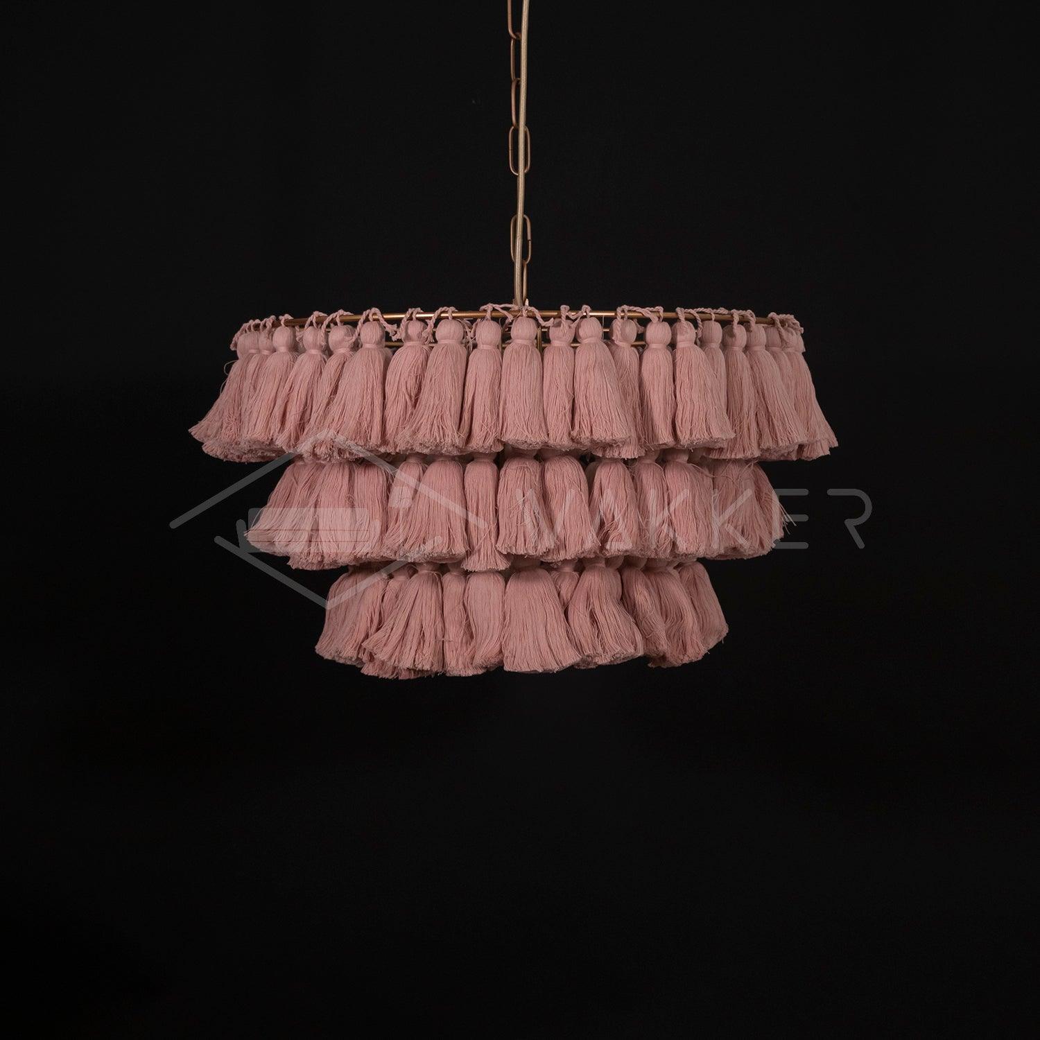 Lustra Chandelier Pink Bohemian Chic - Letslighting