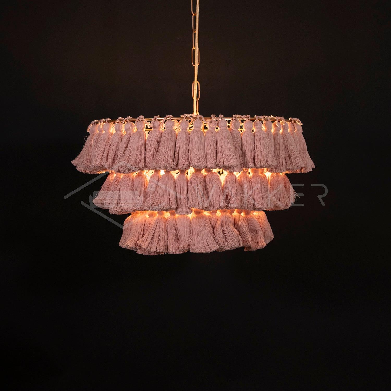 Lustra Chandelier Pink Bohemian Chic - Letslighting