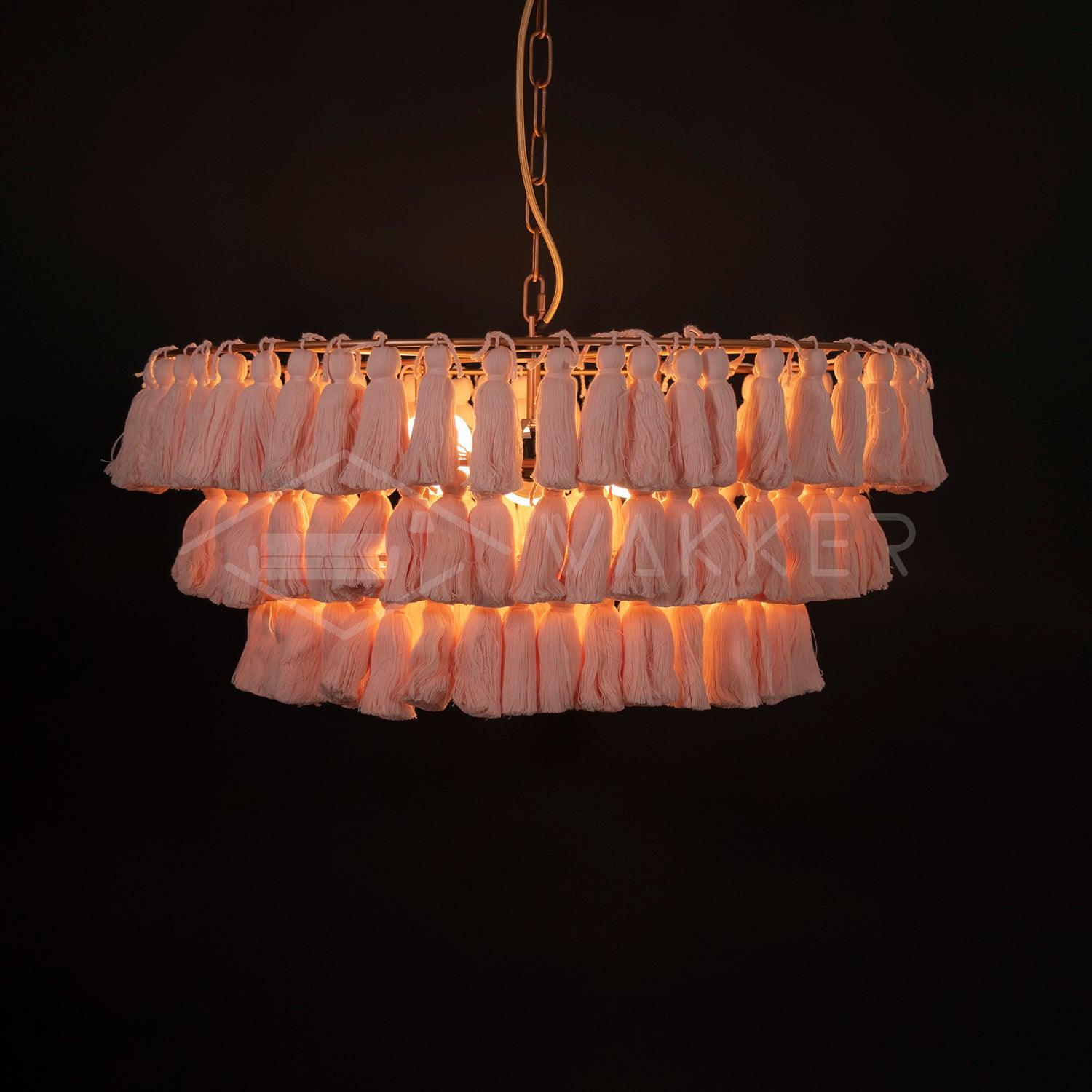 Lustra Chandelier Pink Bohemian Chic - Letslighting