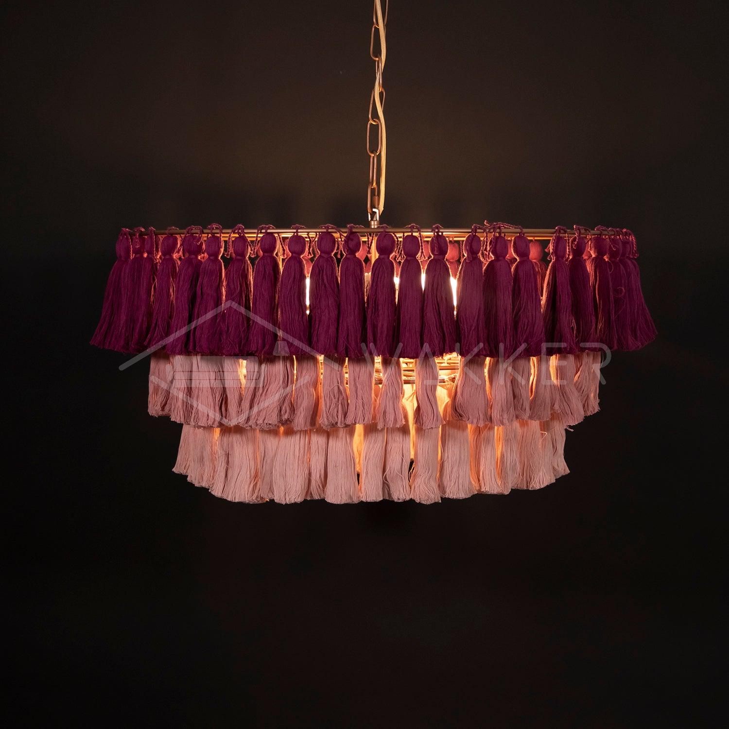 Lustra Chandelier Pink Bohemian Chic - Letslighting