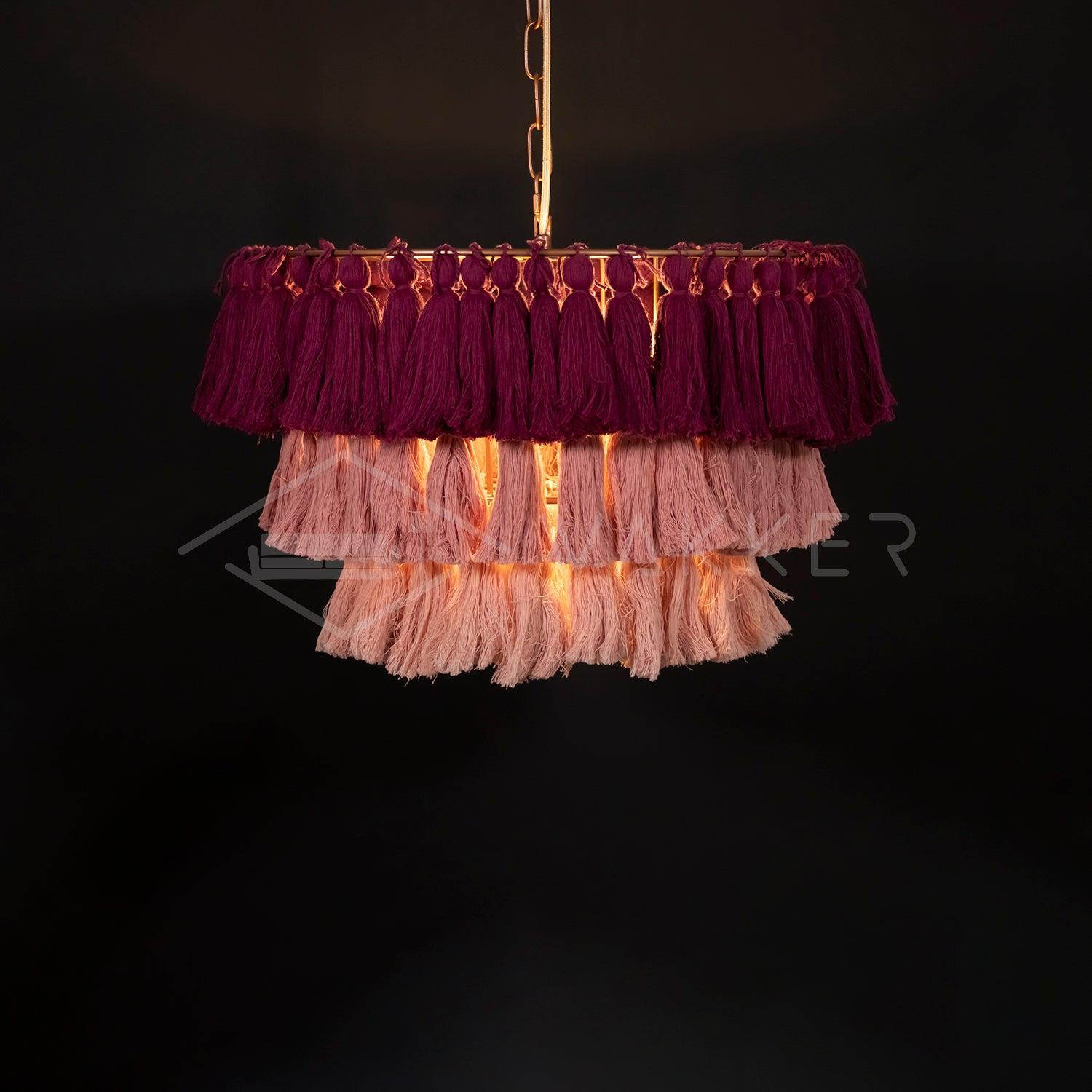 Lustra Chandelier Pink Bohemian Chic - Letslighting