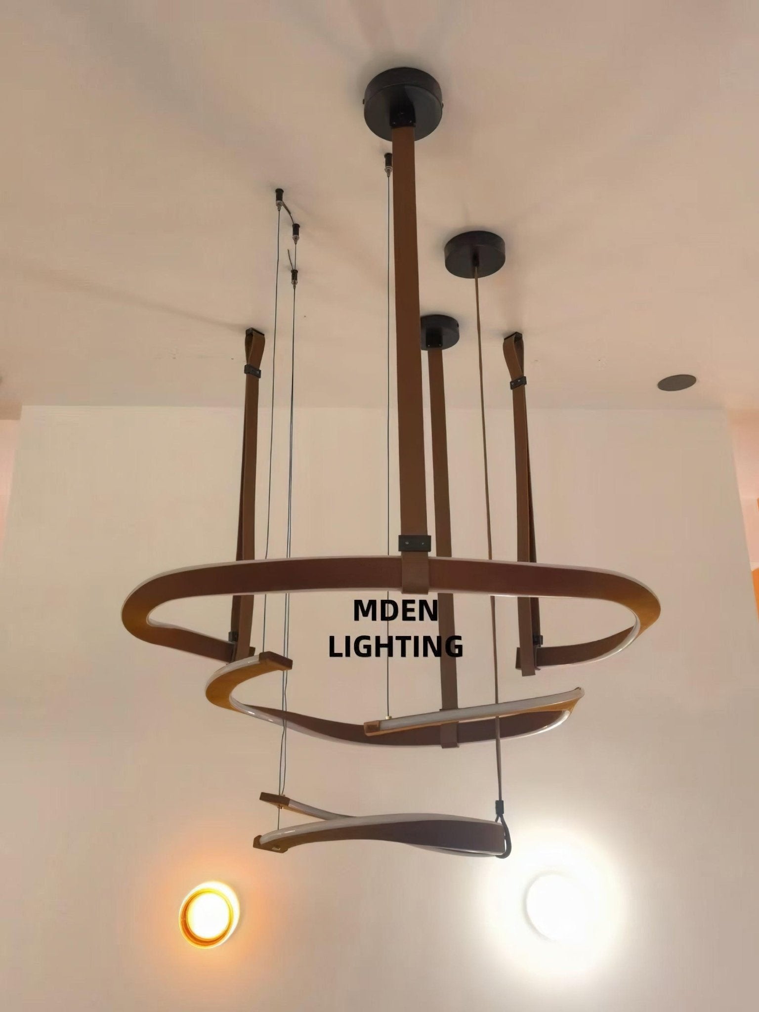 Cesorora Curved Artificial Leather Chandelier - Blowlighting