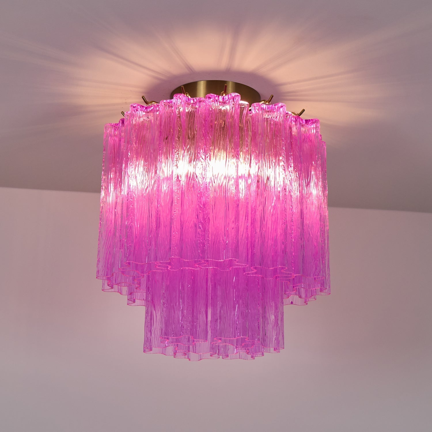 Aurora Ceiling Lamp Purple Murano Glass Tiered Flush Mount - Letslighting