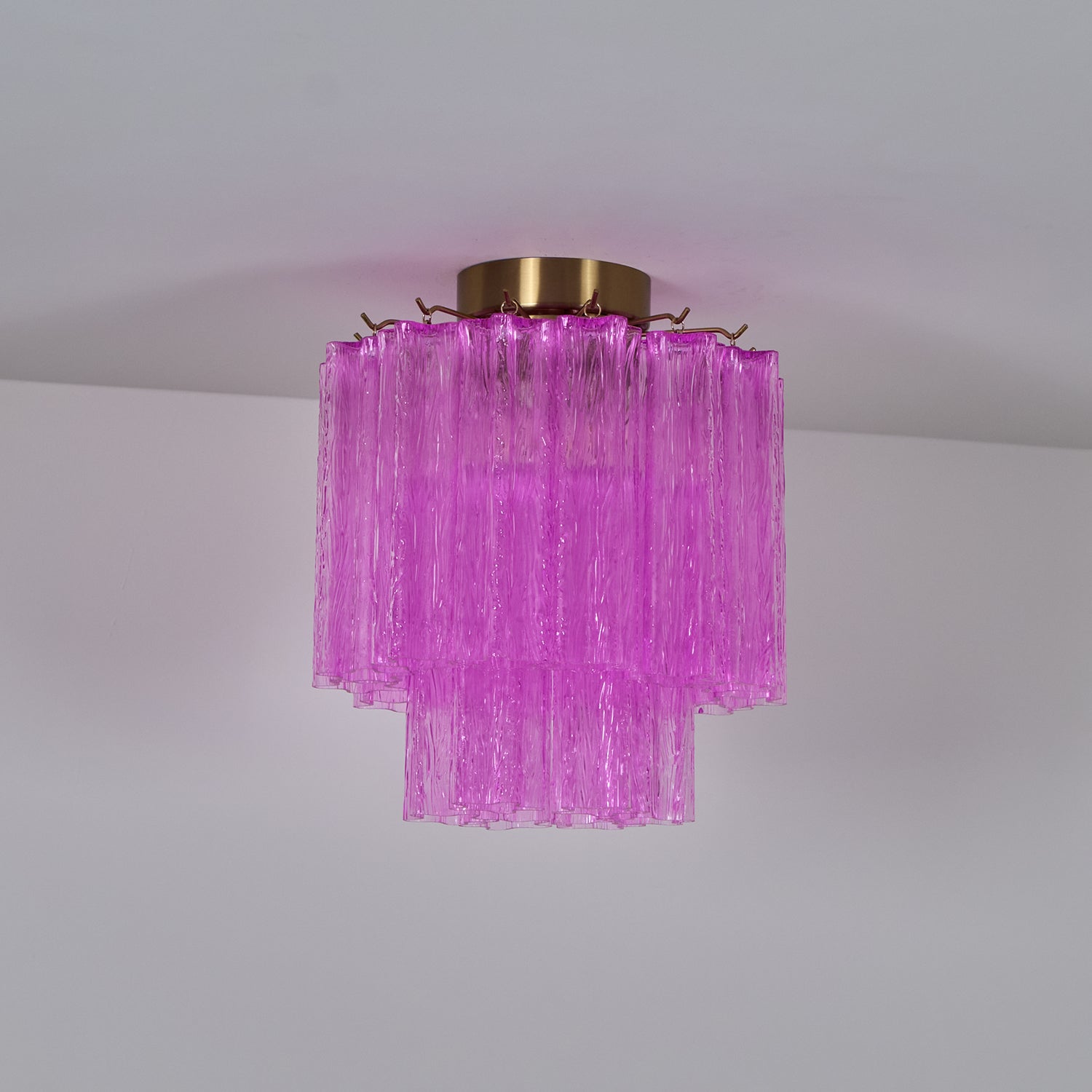 Aurora Ceiling Lamp Purple Murano Glass Tiered Flush Mount - Letslighting