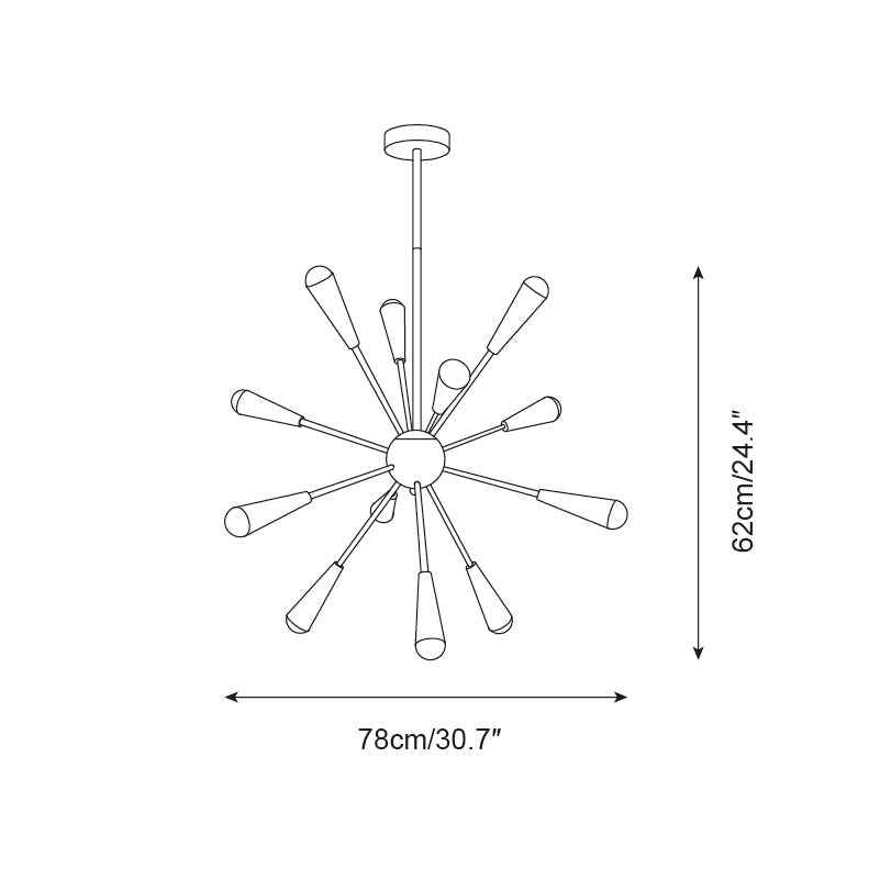 Fireworks Chandelier Colorful Cone Burst - Letslighting