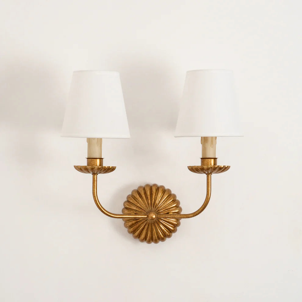Epoch Vintage Antique Metal Fabric Wall Light Shades Hallway Living Room Bedroom