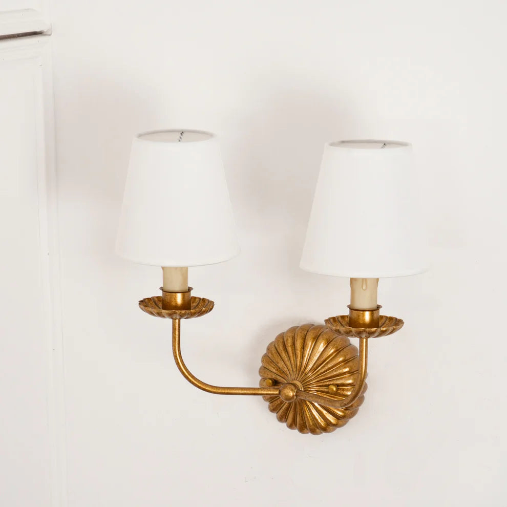 Epoch Vintage Antique Metal Fabric Wall Light Shades Hallway Living Room Bedroom