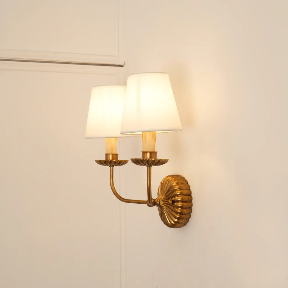 Epoch Vintage Antique Metal Fabric Wall Light Shades Hallway Living Room Bedroom