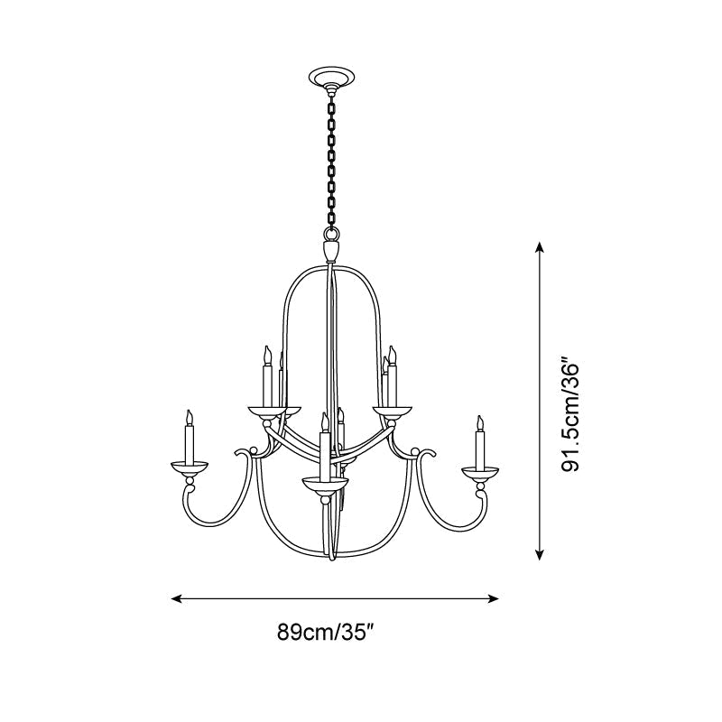 Flemish Chandelier Curved Iron Elegance - Letslighting