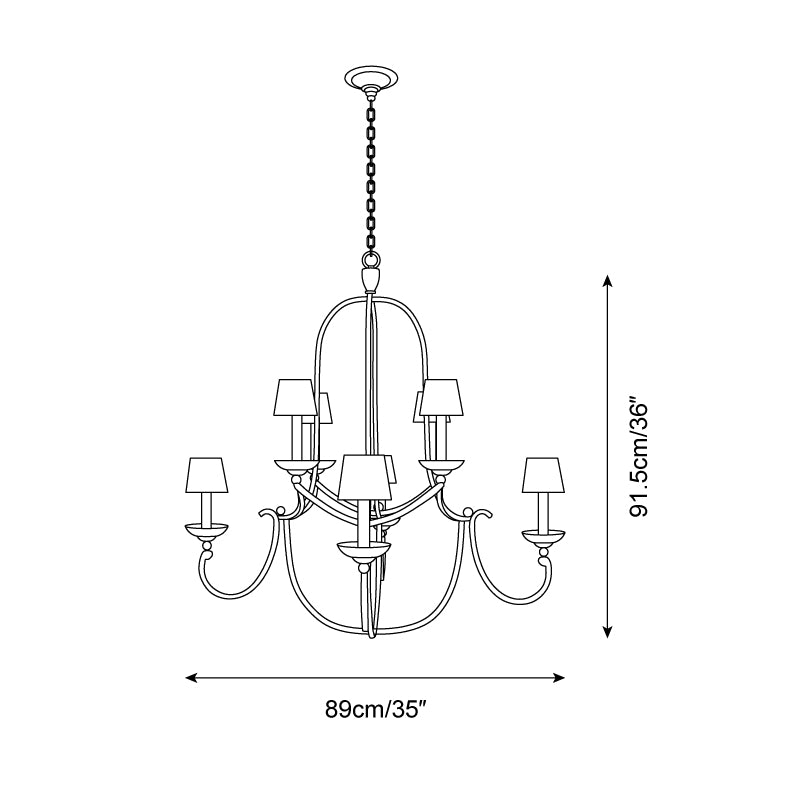 Flemish Chandelier Curved Iron Elegance - Letslighting