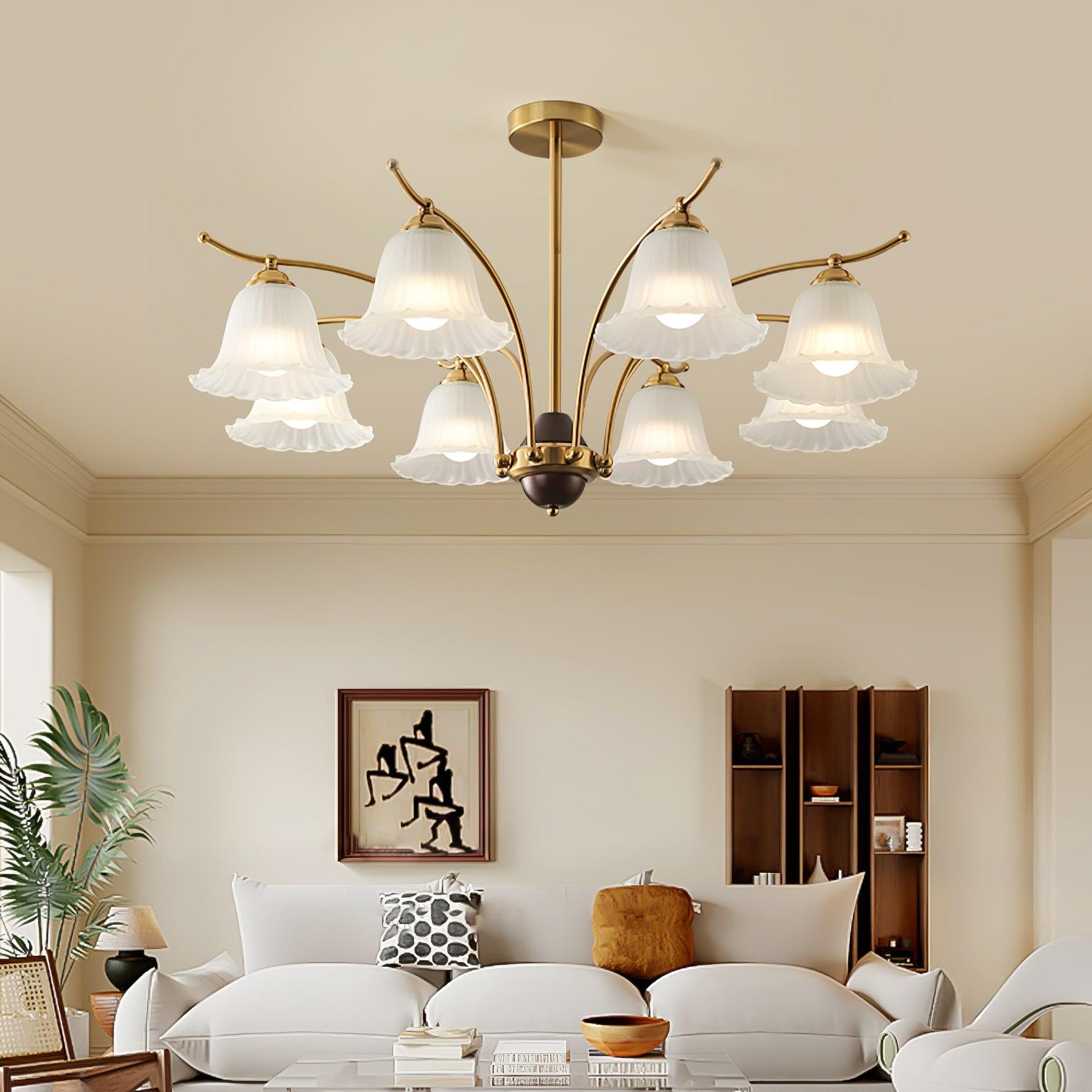 Civinora Brass Alabaster Chandelier - Letslighting