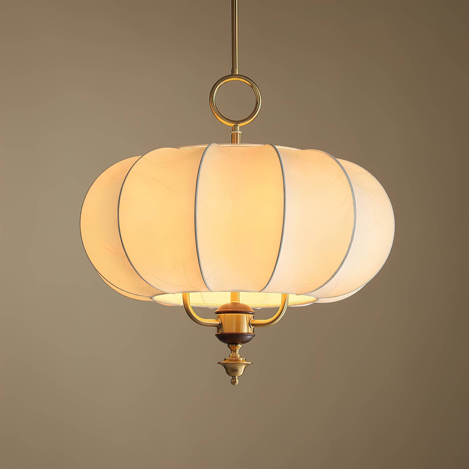 Florabelle Artistique Lanterne Tissu Bois Suspension Lumière