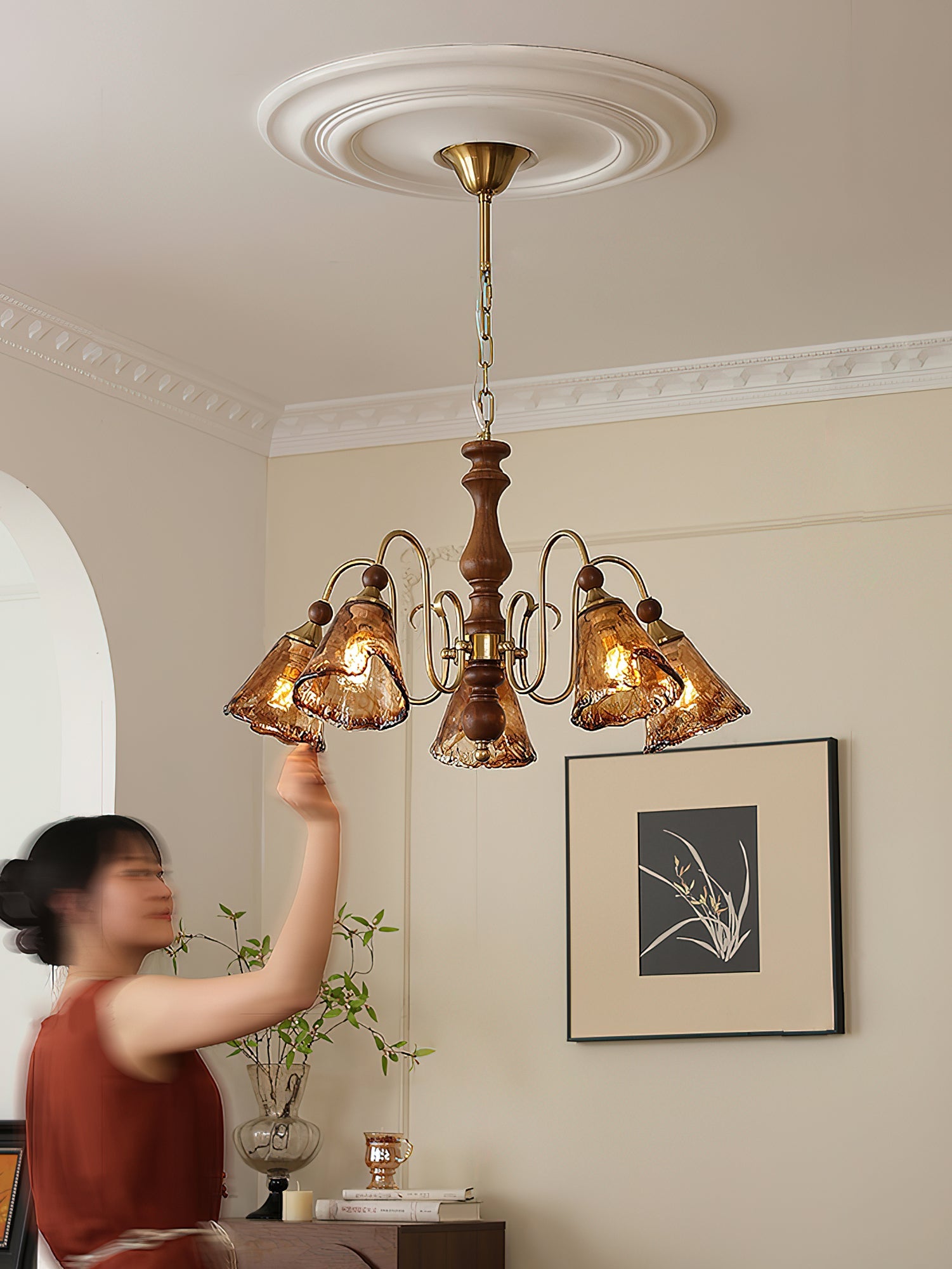 Florenzia Lustre Élégant Vintage en Verre