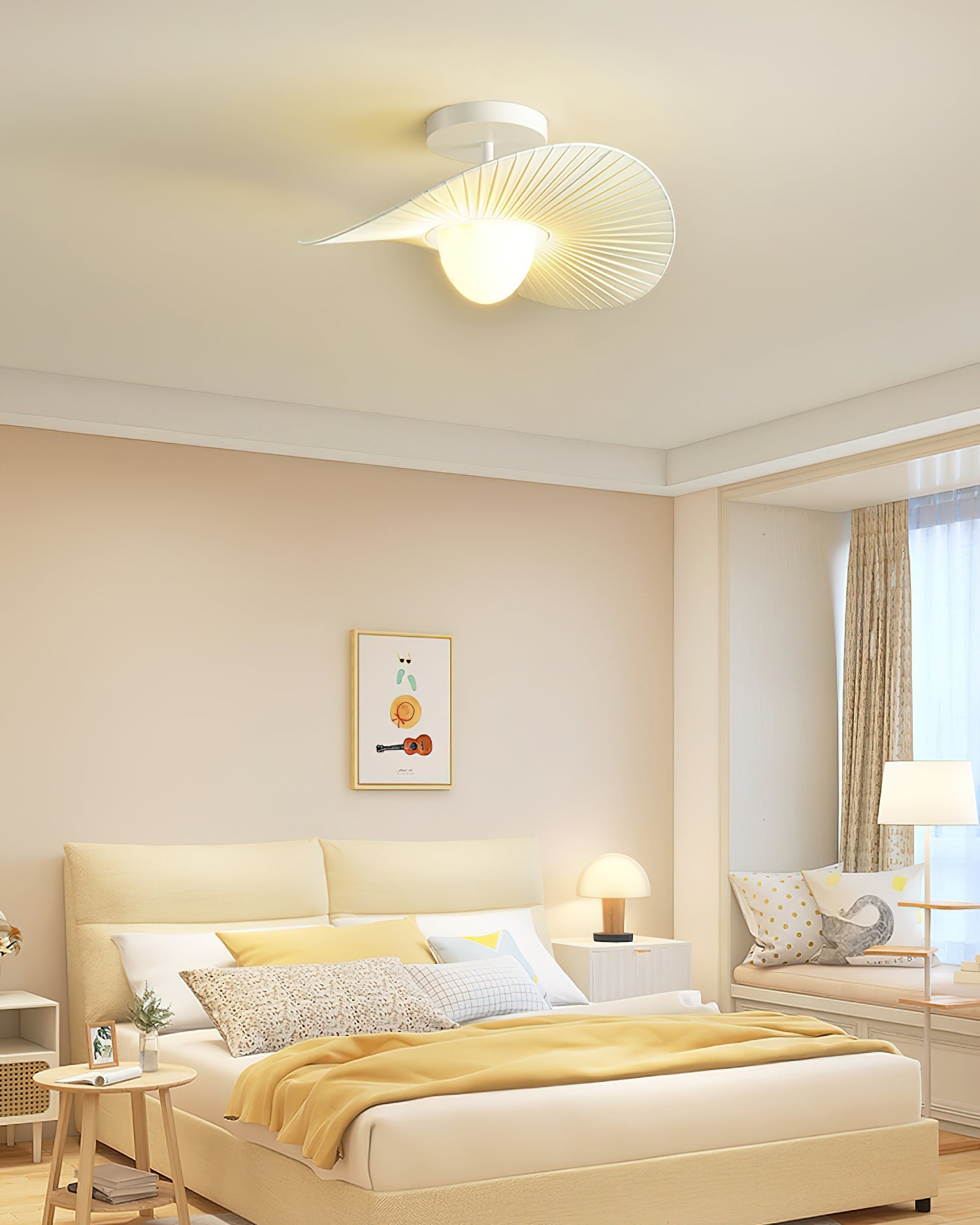 Florina Ceiling Lamp Pleated Fabric Sculptural - Letslighting
