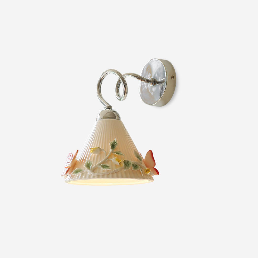Florynna Wall Lamp Pleated Floral Butterfly - Letslighting